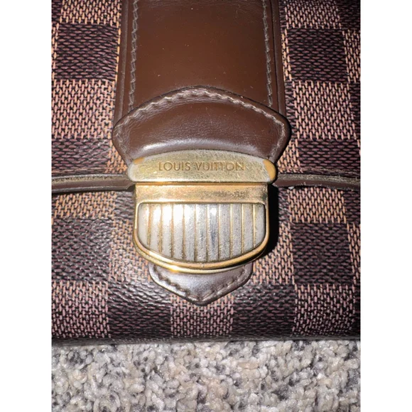 Louis Vuitton Damier Ebene Long Wallet Push Lock Clutch Style Brown Checkered - Picture 4 of 16